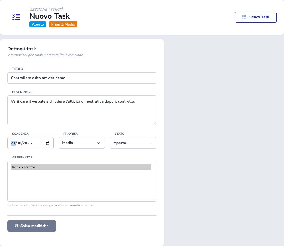 Create the demonstration task