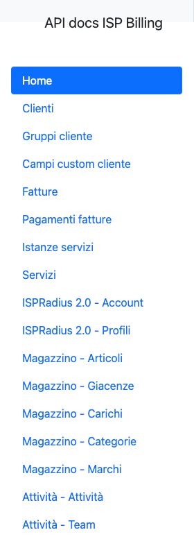 Official ISP Billing API index