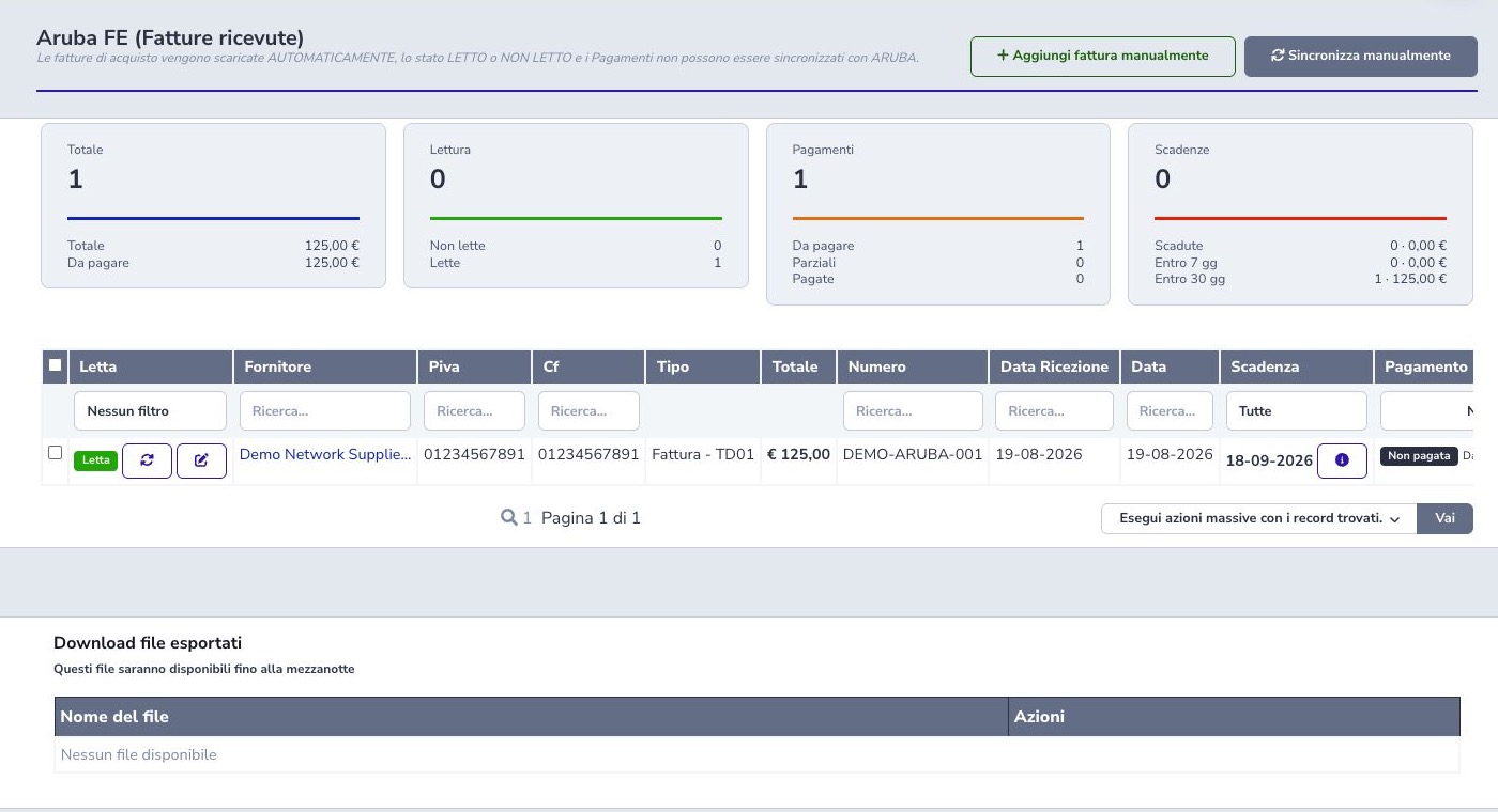 Saved manual supplier invoice