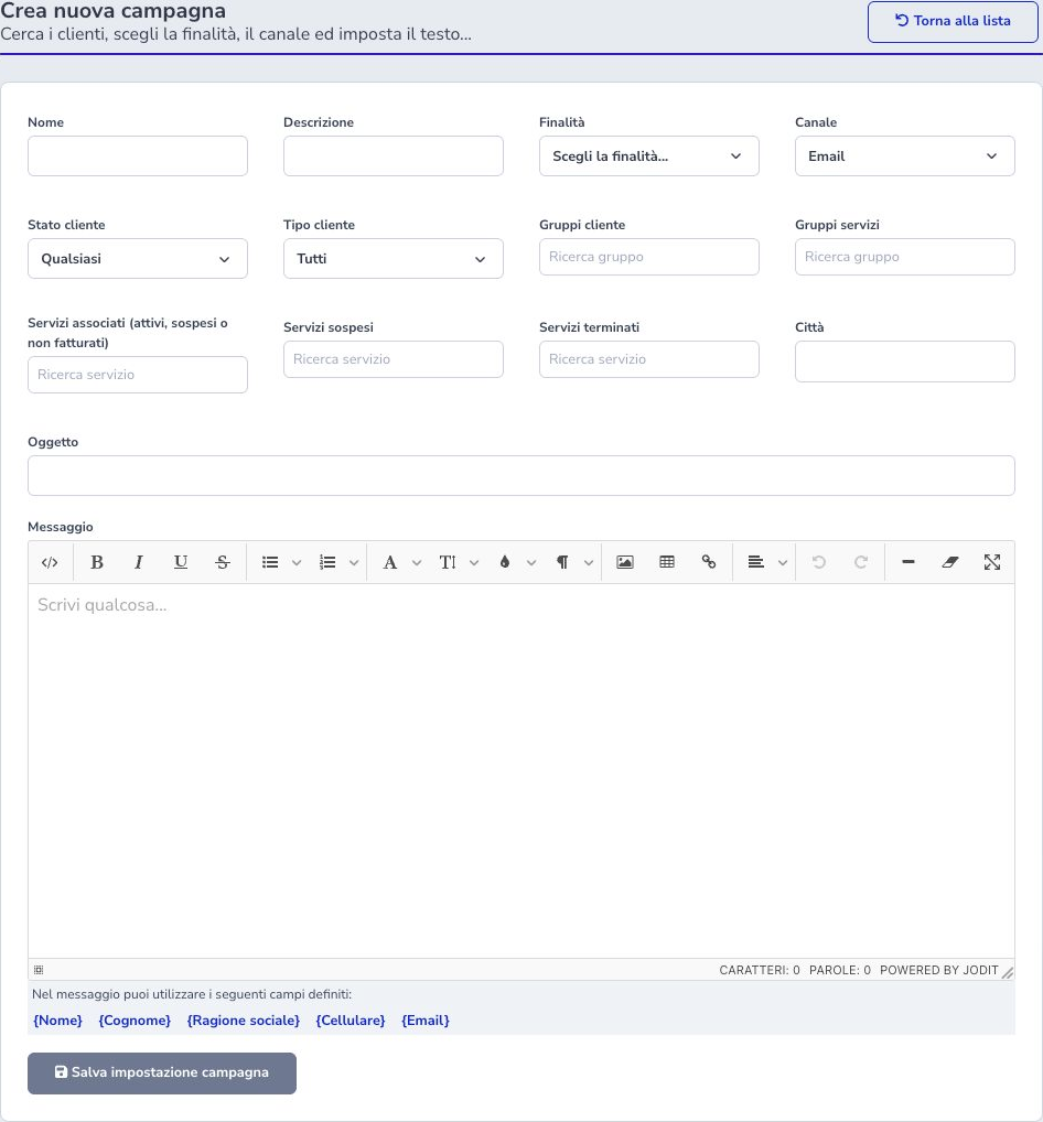 E-mail campaign editor
