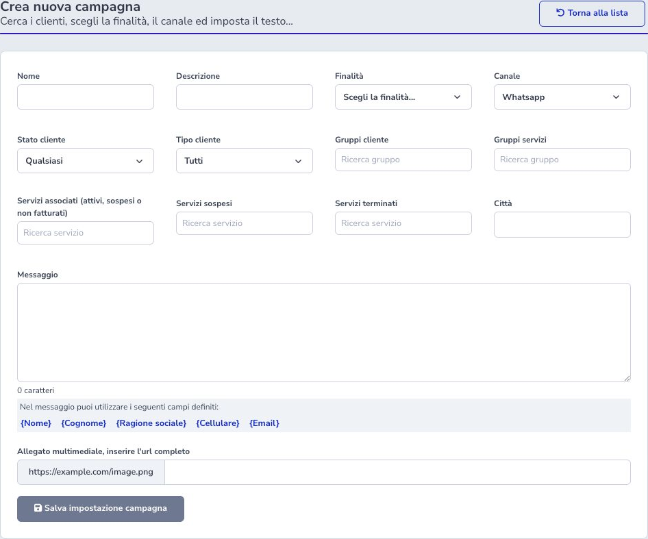 WhatsApp campaign editor