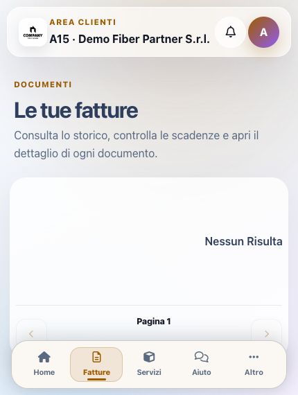 Archivio fatture in ISP App