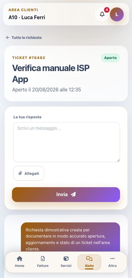 Ticket creato da ISP App