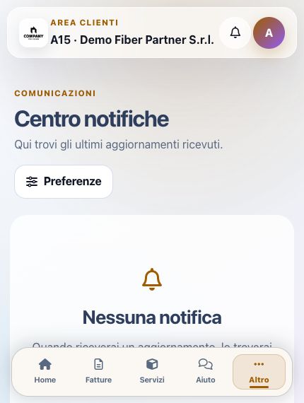 Casella notifiche di ISP App