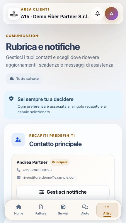 Preferenze notifiche di ISP App