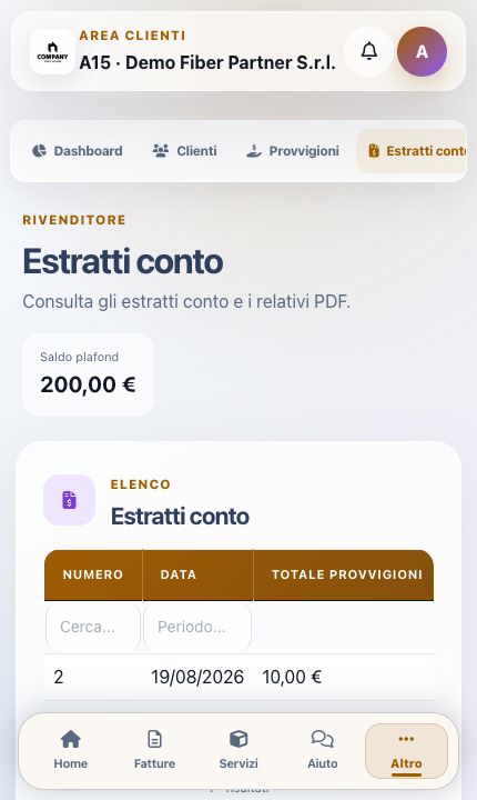 Estratti conto del rivenditore