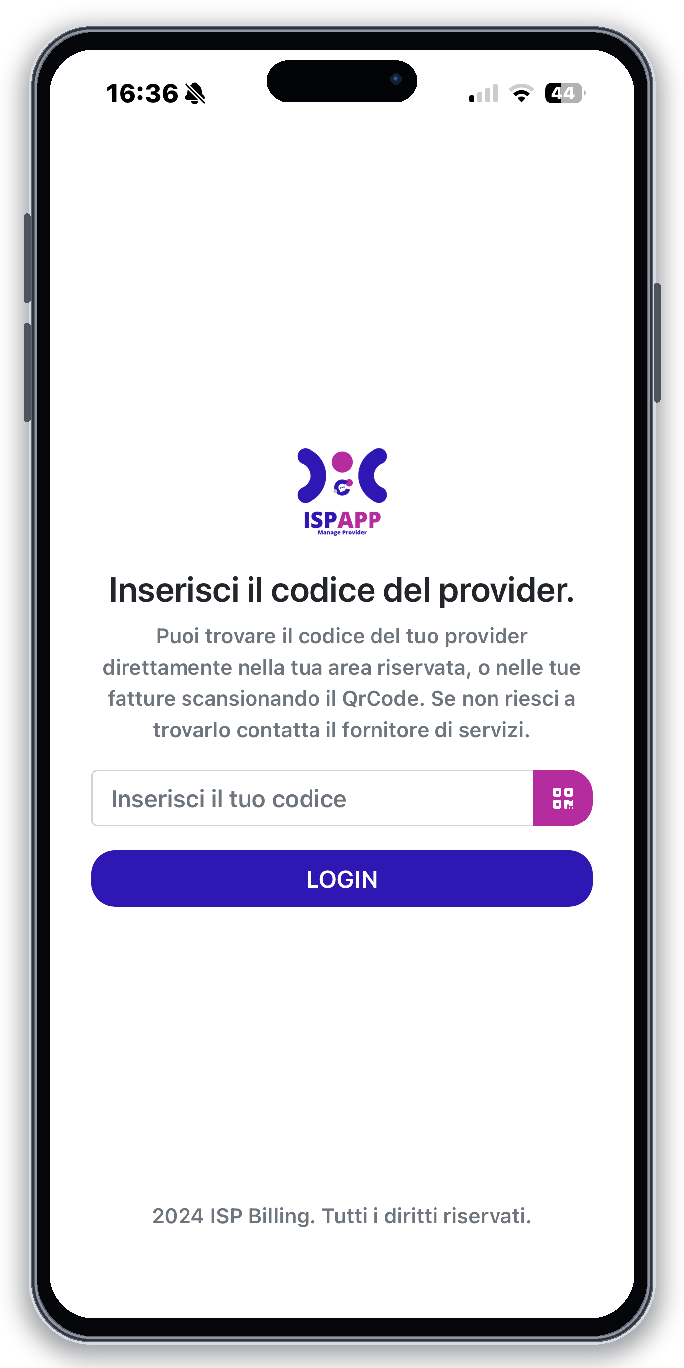 Selezione del codice operatore in ISP App su iPhone 15 Pro