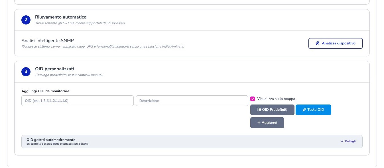 Rilevamento e OID personalizzati ISP Dude
