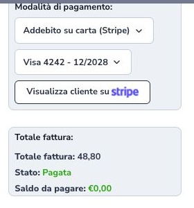 Paid Stripe invoice with zero balance