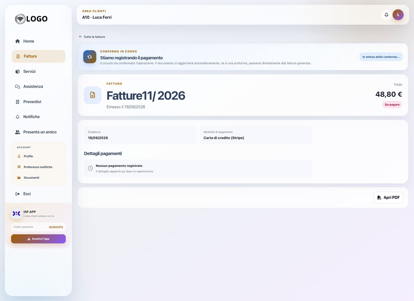 Stripe payment confirmed and pending registration