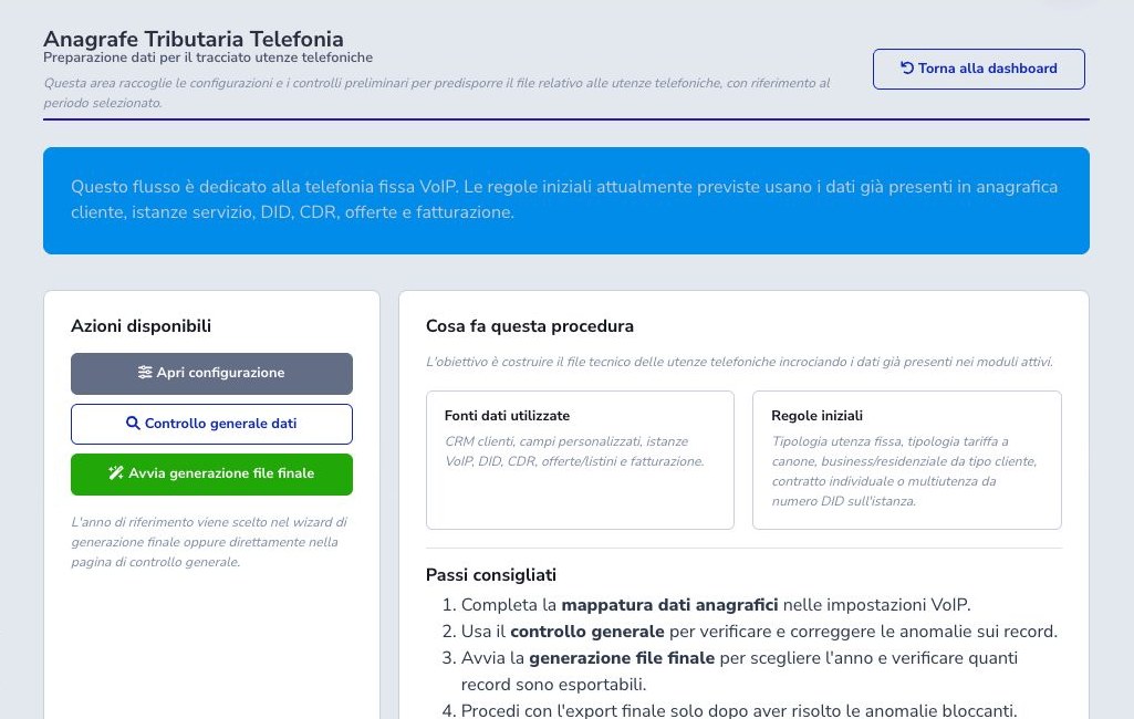 Telephone Tax Registry workflow