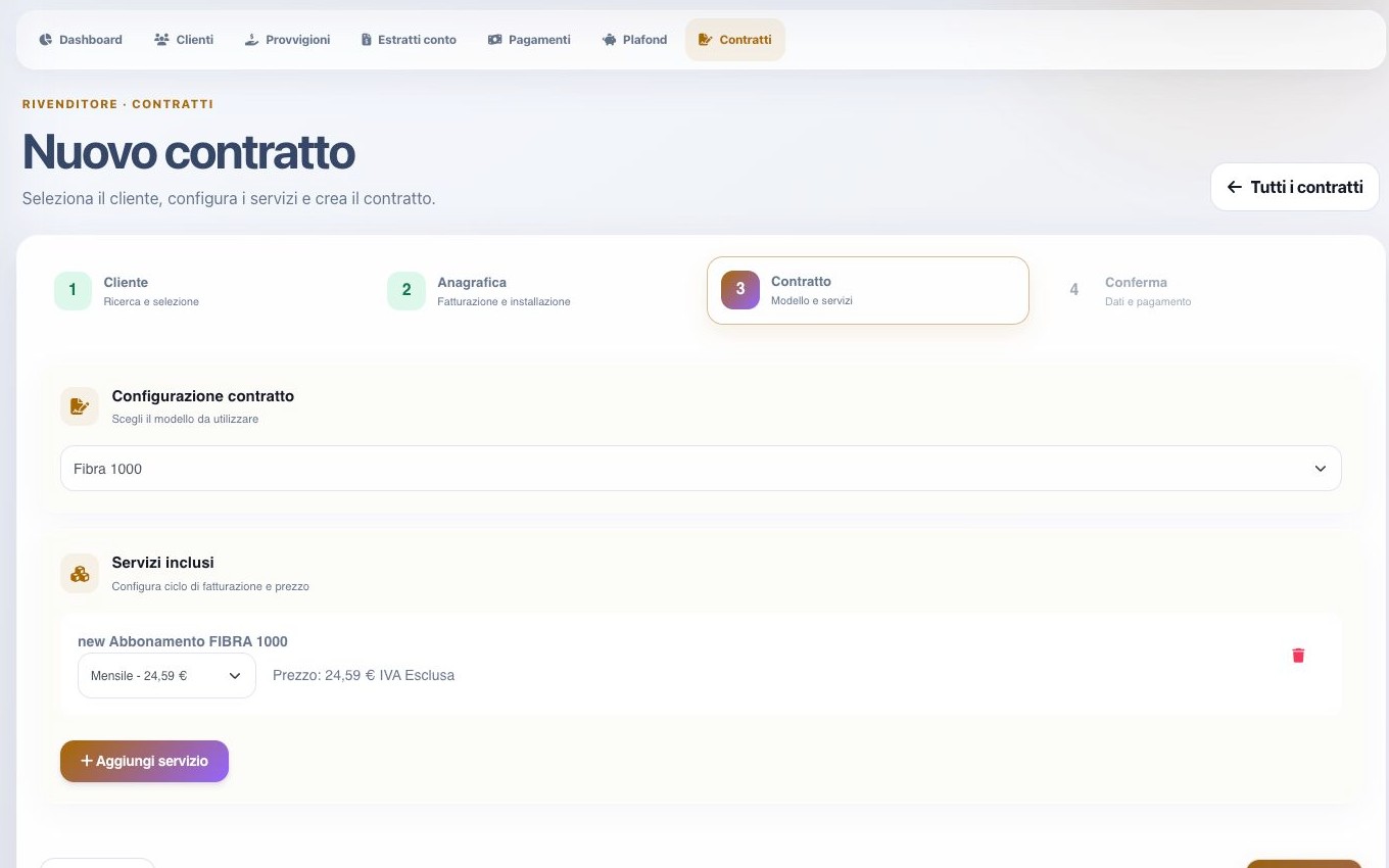 Servizio e ciclo del contratto
