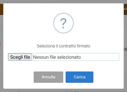 Caricamento del contratto firmato