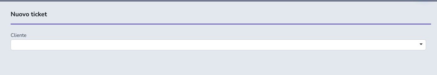 Pagina di creazione ticket dall’amministrazione